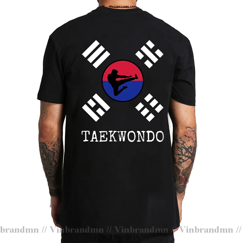 Korean Martial Arts Kickboxing Karate Taekwondo T-shirt Kung Fu Taekwondoin tshirt Tae Kwon Do T Shirt men MMA Fighting Tops Tee