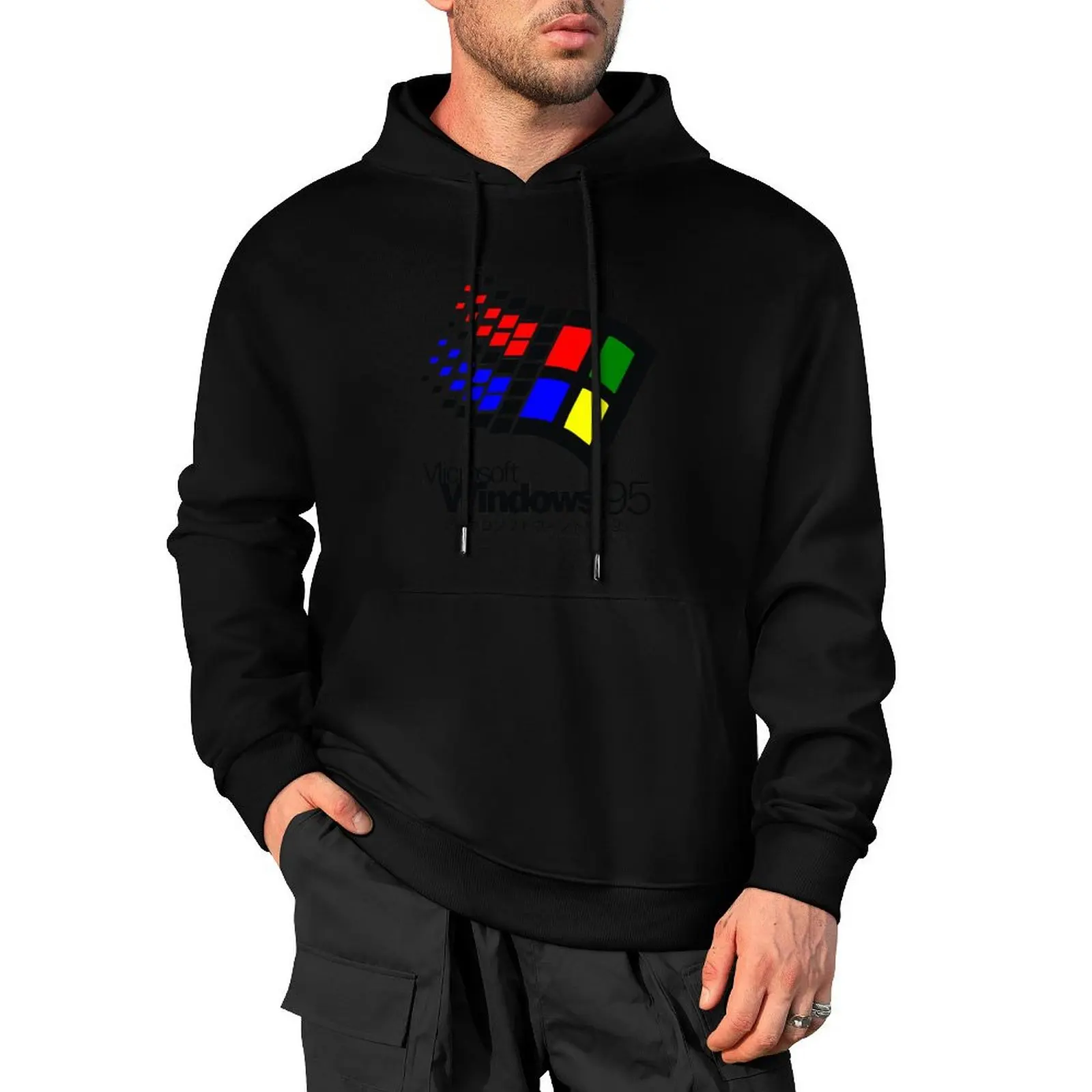 

Windows 95 Logo Pullover Hoodie korean clothes men's winter sweater new in hoodies & sweat-shirt