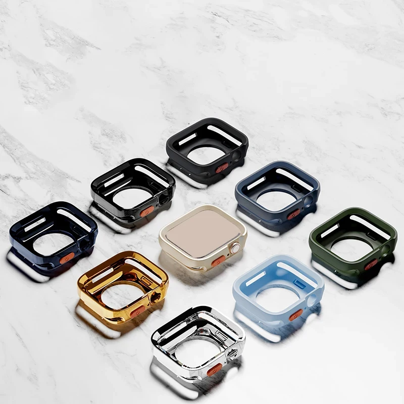 TPU Cover For Apple Watch Ultra 2 Case 49mm 44mm 40mm 45mm 41mm Anti-Drop Bumper Protector Case iWatch SE 9 8 7 6 5 Accessories