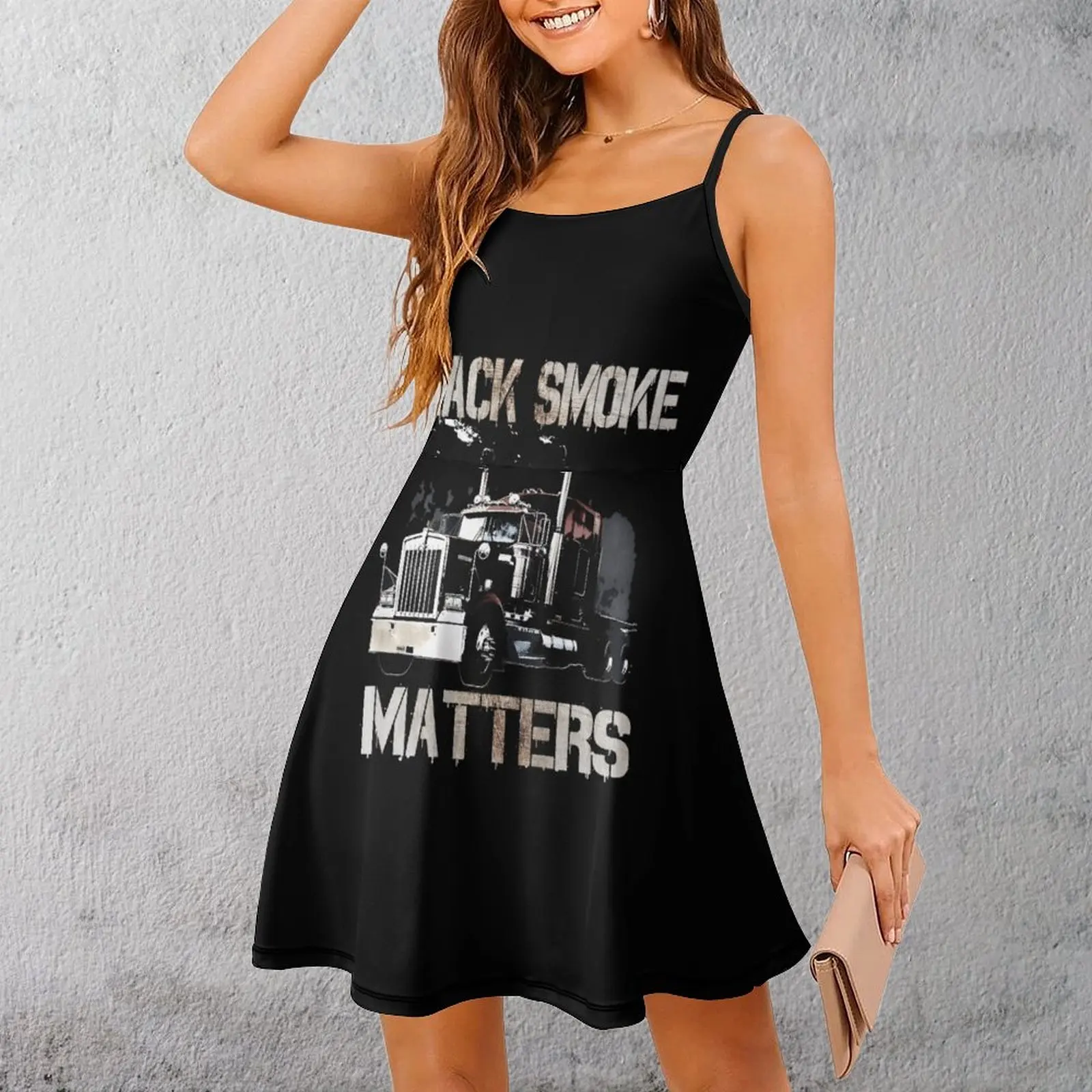 

Сексуальное женское платье на бретельках Black Smoke Matters Truck Art, новинка для вечеринок, женское платье на подтяжках, платье премиум-класса