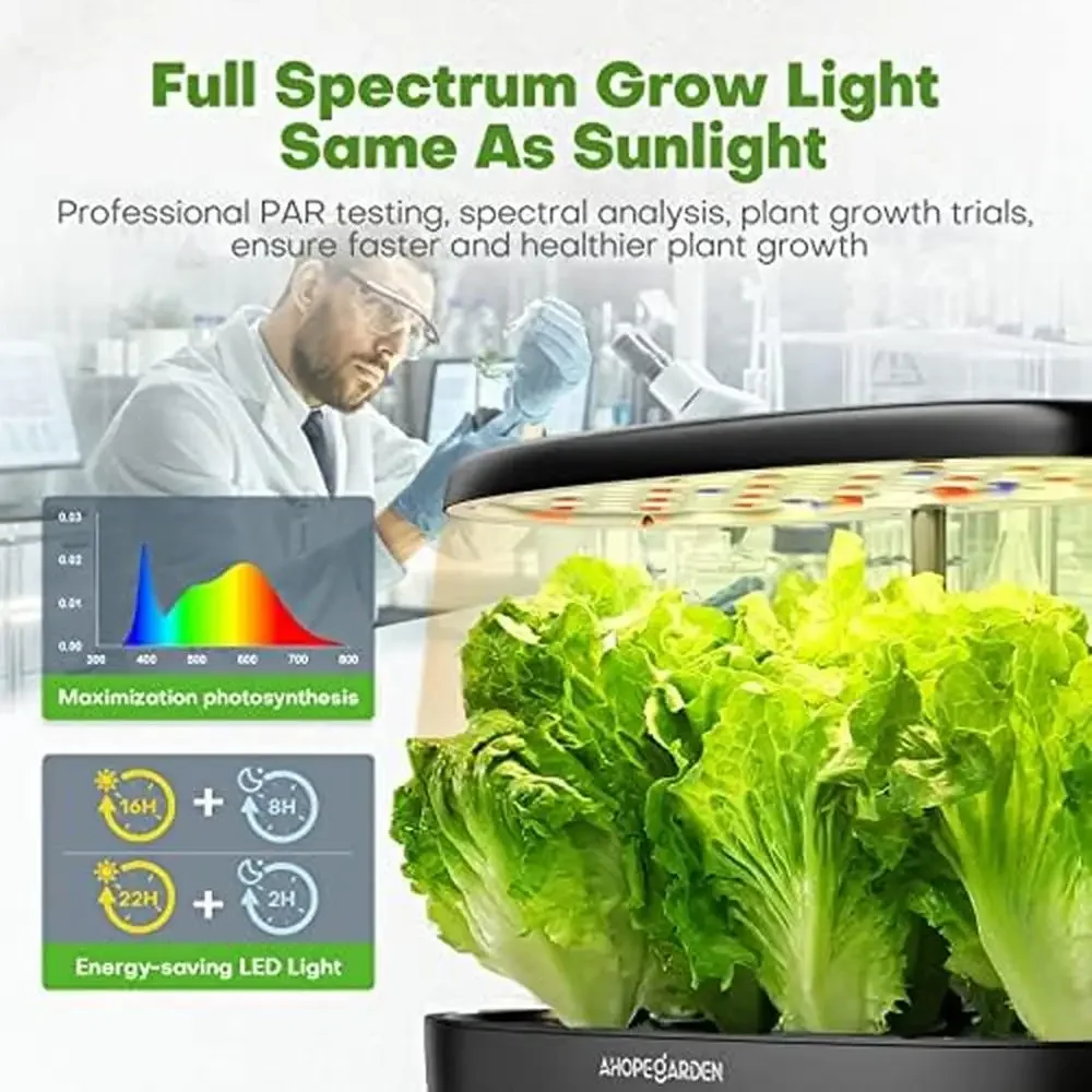 ระบบปลูกไฮโดรโปนิกส์ 12 Pods LED Grow Light พืชส่วนบุคคลหน้าต่างน้ํานวัตกรรมผักผลไม้ดอกไม้โหมดในอุดมคติ