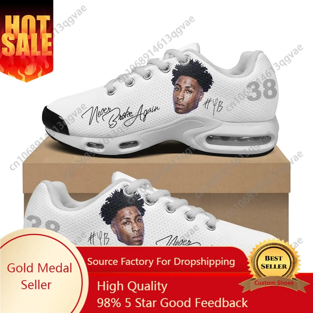 

Rapper YoungBoy Never Broke Again Air Cushion Sneakers Mens Womens Teenager Sports Shoes High Quality Custom Made Mesh Sneaker