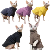 Fashion Sphynx Turtleneck Warm Fleece Pet Pullovers Autumn Winter Cat Sweater for Cats Solid Colors Kitten Clothing Outfits