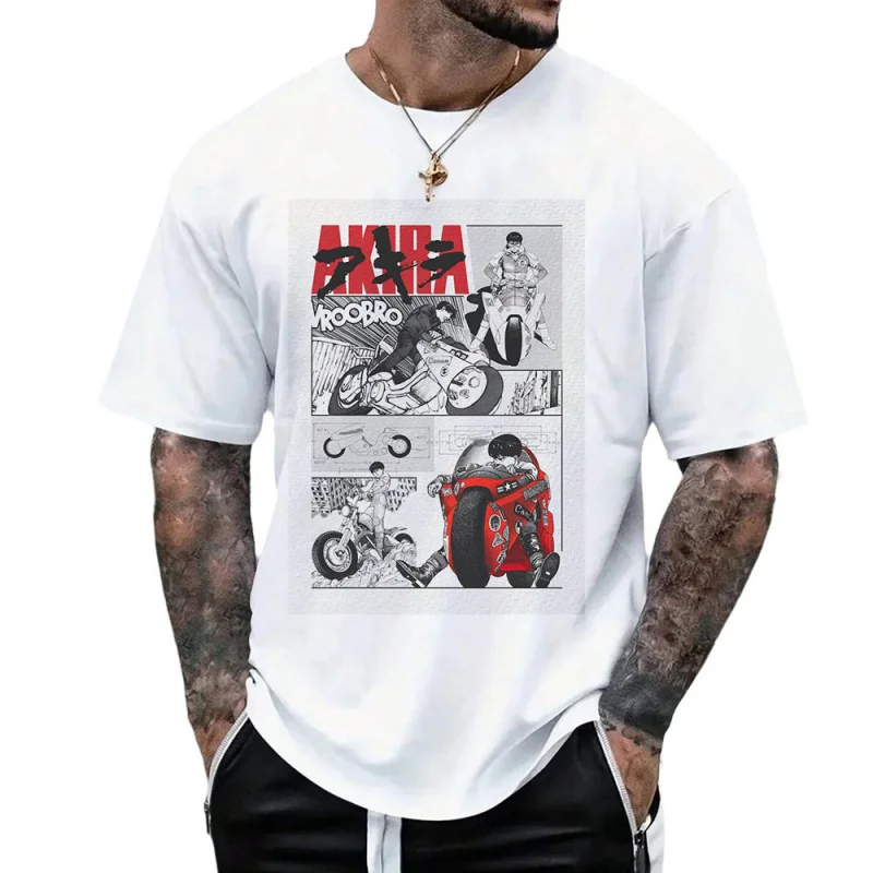 

0225 Vintage Akira Anime T Shirt Cyberpunk Manga City explosion Graphic clothes cyber mecha Neo-Tokyo Streetwear All size tops