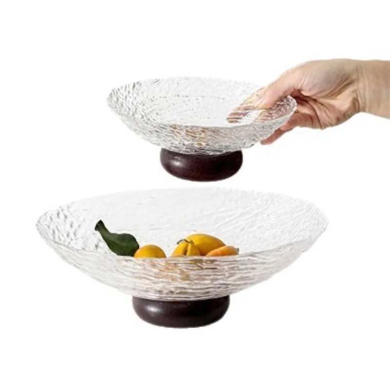 

e living room household French glass high-end fruit plate high value light luxury snack candy dried fruit plate