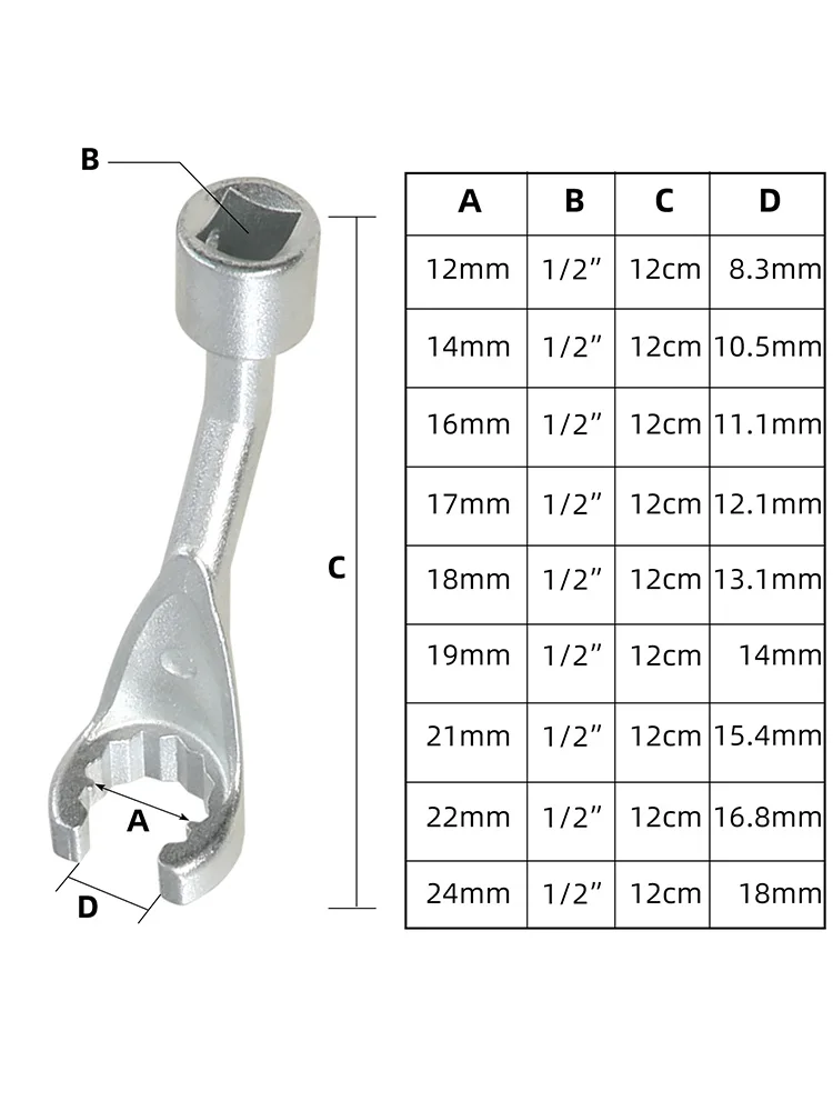 1pc for BMW benz VW High pressure diesel fuel injection pipe socket open hexagonal oxygen sensor wrench