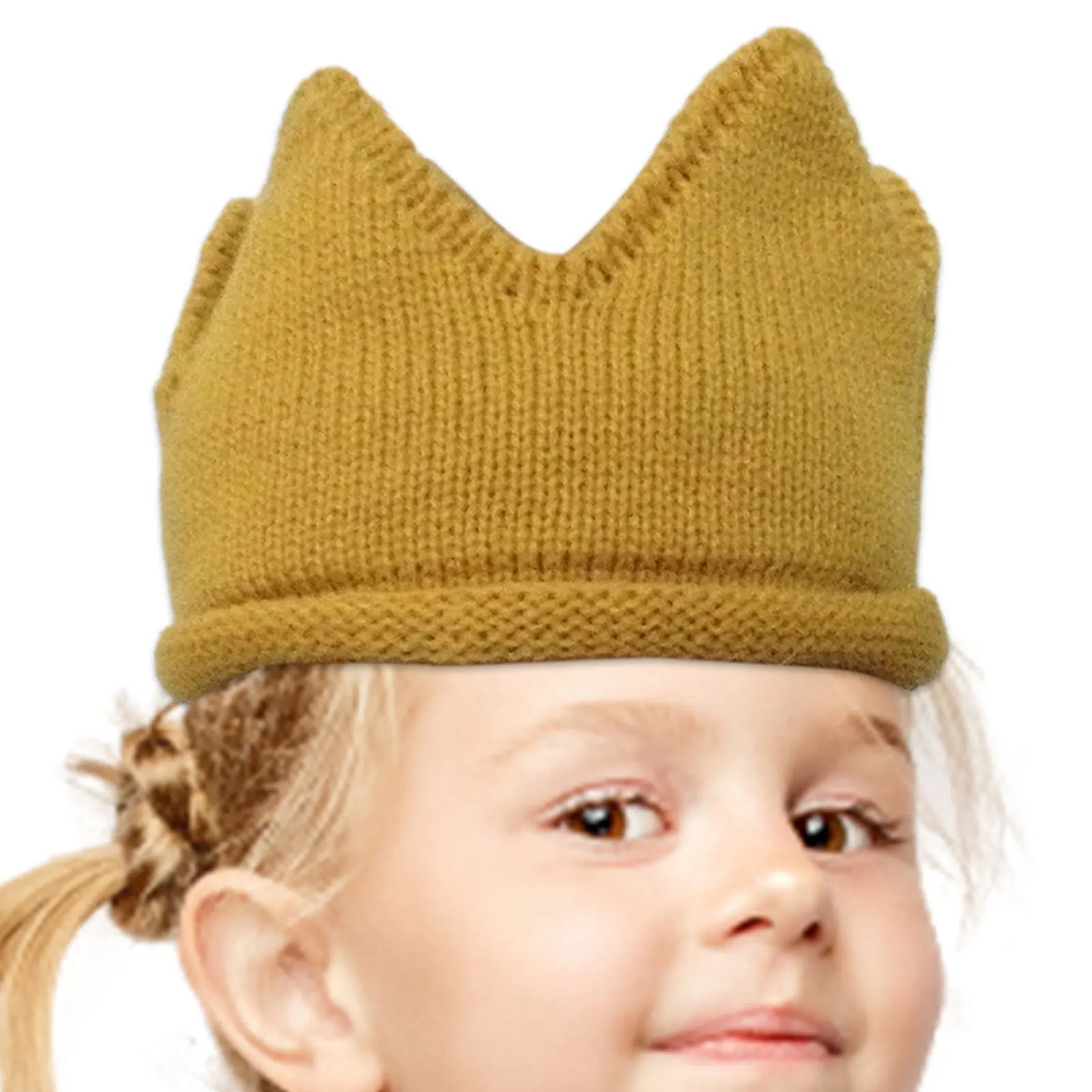 Knitted Birthday Crown Boy Crown For Photoshoot Baby Boy & Girl Birthday Party Knitted Crown Headband Beanie Cap Hat Baby First