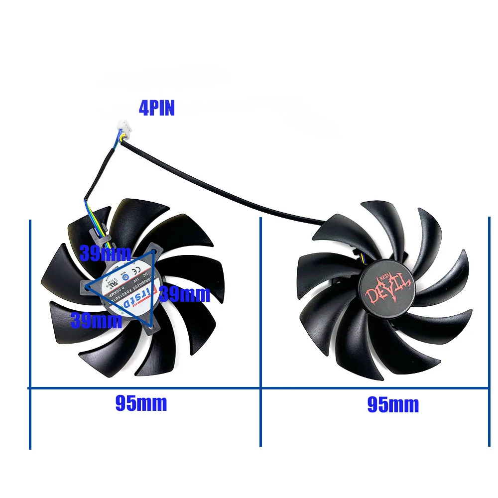 Nuovo 4PIN 95MM Per POWERCOLOR Radeon RX7600 7600XT Hellhound Ventola di Sostituzione Della Scheda Grafica