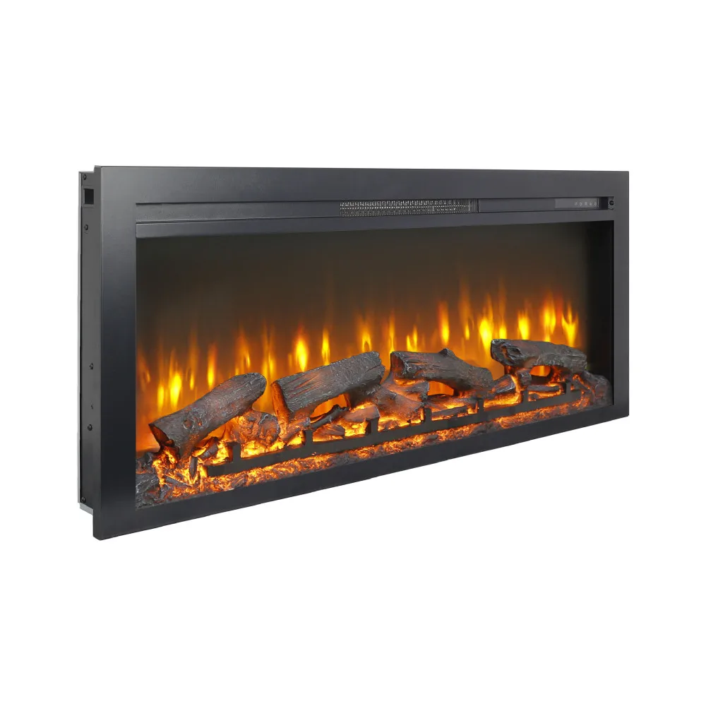 44 inch wall recessed electric fireplace with remote and Imitation Flame , LED light heater