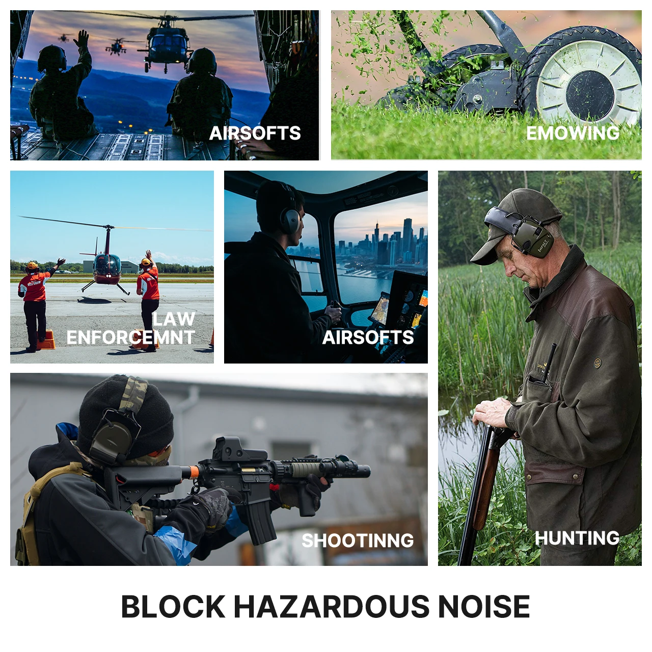 Anti-noise Impact Sound Amplification Electronic Shooting Earmuff Tactical Hunting Hearing Protective Headset NRR 21dB