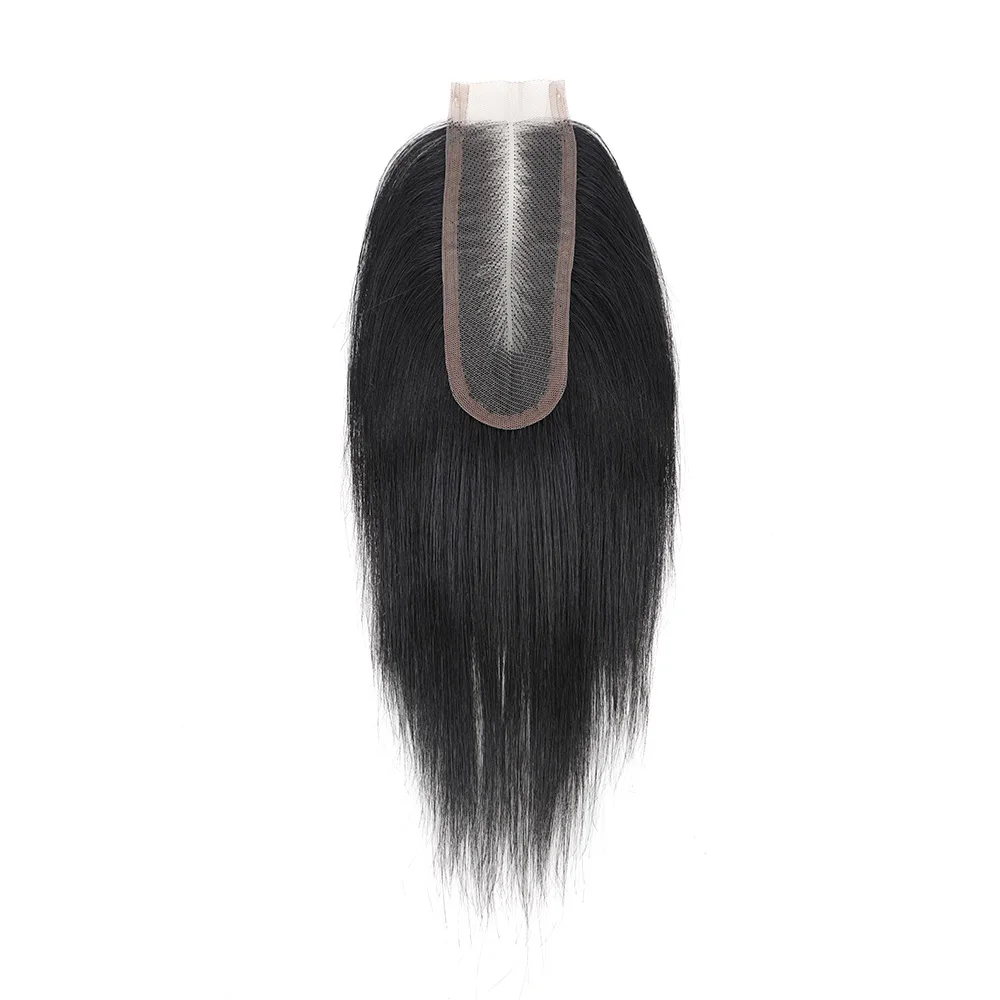 Sophia-Mèches Brésiliennes Naturelles Vierges Lisses avec Closure SDD, Cheveux Humains Bruts, 2x6, 24 Pouces, 3 Lots