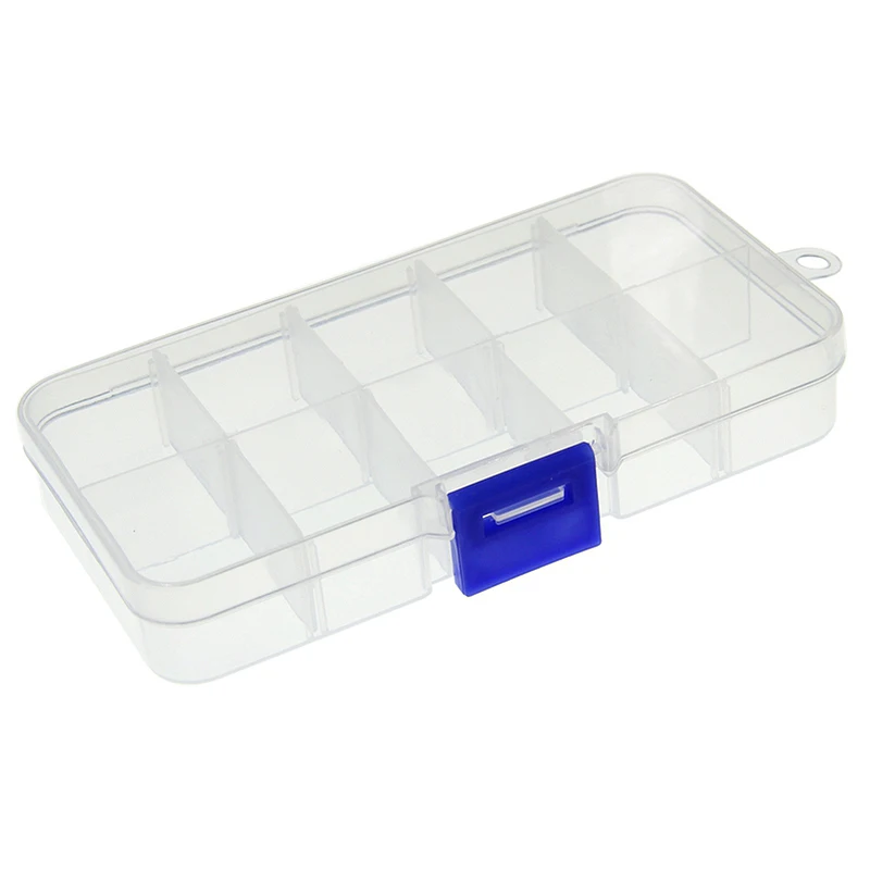 10 Grid canbe remove transparent plastic small box kit storage box jewelry jewelry box electronic components parts finishing box