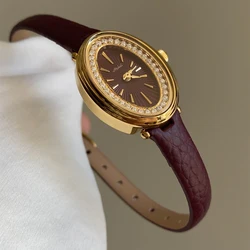 Fashion Simplicity Temperament Elliptical disk quartz belt Watch For women's girl Chain watch Women's accessories wholesale