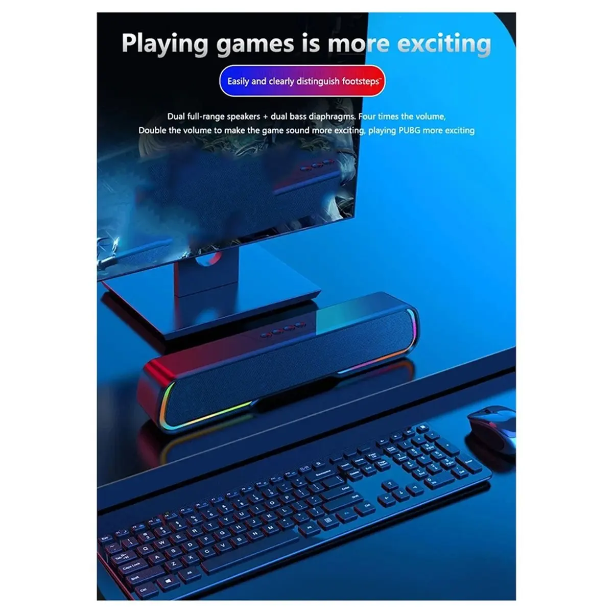 Okay Wireless Bluetooth Subwoofer Surround Sound Bar Speaker System Music Player for Laptop Cellphones TV Home Theater