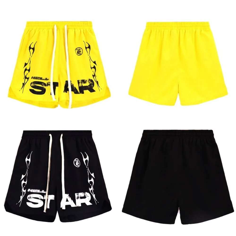 Star Flame Logo Printing High Quality Cotton Sports Casual Shorts Men Shorts for Men  Basketball Shorts  Mens Shorts  Men Shorts