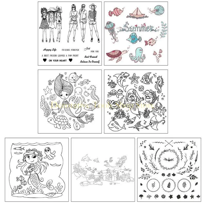 QX2E Garland Leaf Flower Clear Stamper Exquisite Silicone Seal Transparent Stamp DIY Birthday Wedding Cards Making Supplies