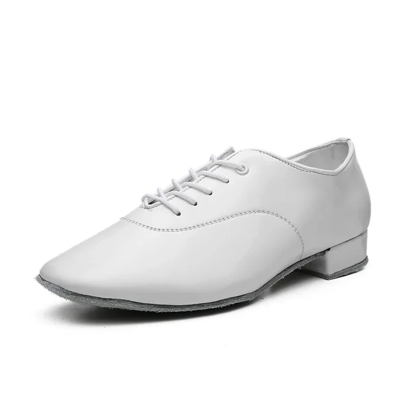 Discount New High Quality White Black PU Leather Men\'s Ballroom Dance Shoes/ Salsa Tango Dance Shoes/ Latin Dance Shoes Men