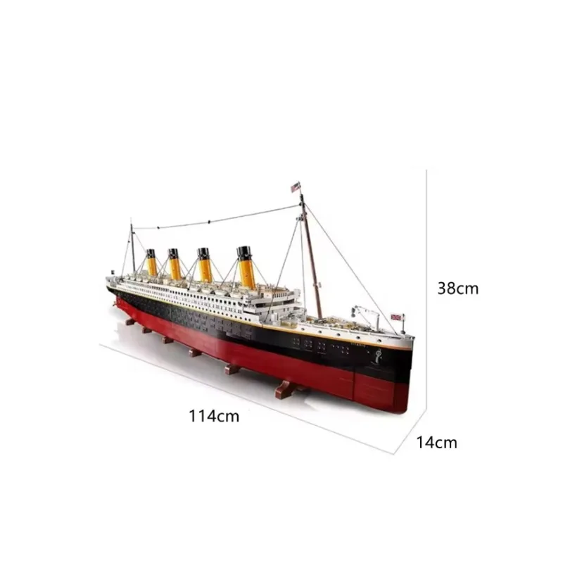 9090 قطعة تيتانيك قارب سياحي كبير سفينة باخرة الطوب ألعاب مكعبات البناء هدايا عيد الميلاد في المخزون (غير متوافقة مع ليغو)