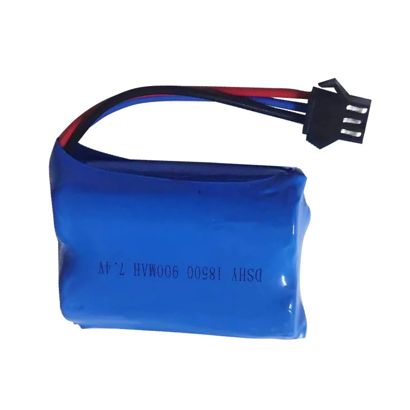 18500 7.4V900mah lithium battery electric toy 4WD vehicle parallel lithium battery pack sm-3p connector 900mah