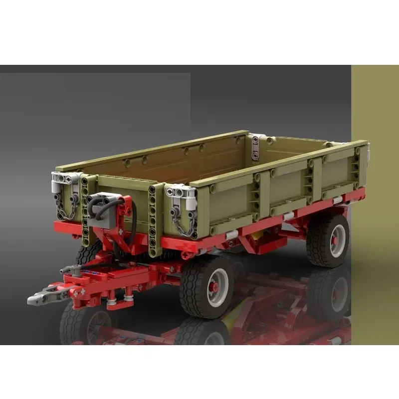 Three-way Dump Truck with Towbar MOC-62767 Trailer Body 626pcs Mechanical Set Building Block Toy Model Kids DIY Christmas Gift