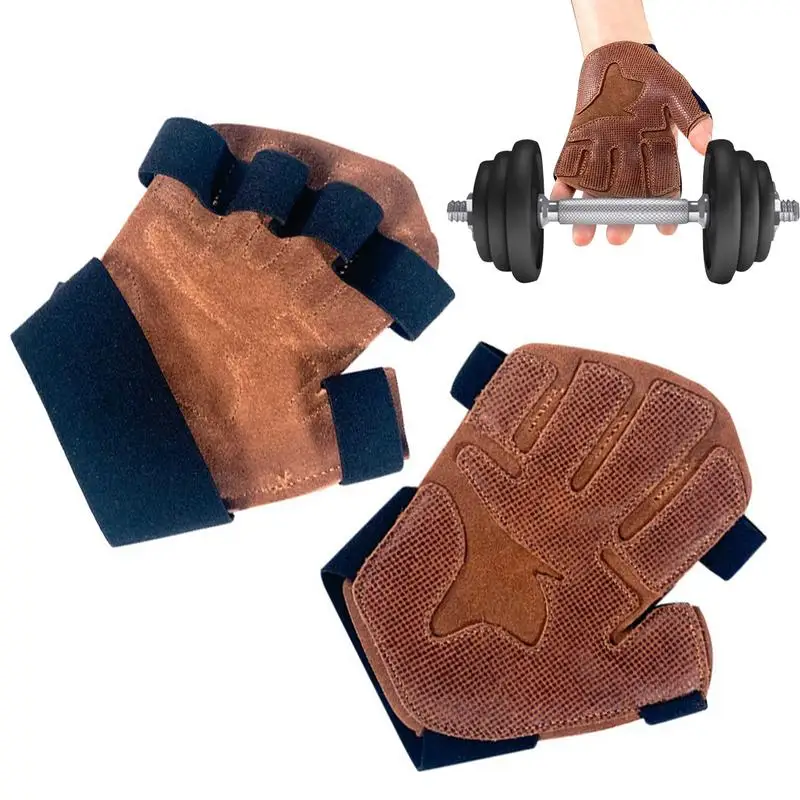 

Men Exercise Gloves Non-Sweaty Full Palm Protection Gloves With Fingerless Design Anti-Slip Gym Gloves For Climbing Cycling