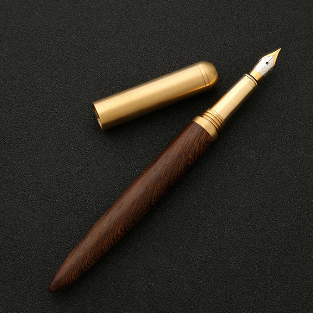 Luxusmarke Holz Füll federhalter 0,5mm feine Feder Kalligraphie Stifte schreiben Metall Holz Geschenk Stift Schreibwaren Büro Schul bedarf – Detail 4