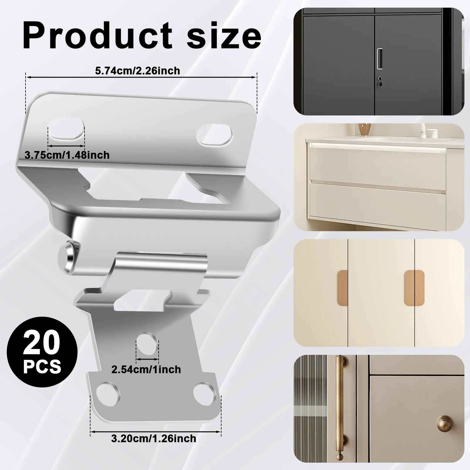 บานพับประตูโลหะ 20 ชิ้น บานพับตู้แบบปิดเอง บานพับตู้แข็งแรงทนทาน สำหรับเฟอร์นิเจอร์วินเทจ ตู้ครัว