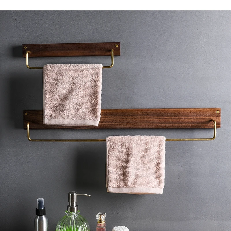 

Wall Mounted wood Towel Holder Cabinet Drawer Hanging Rack Storage Door Hanger Kitchen Bathroom