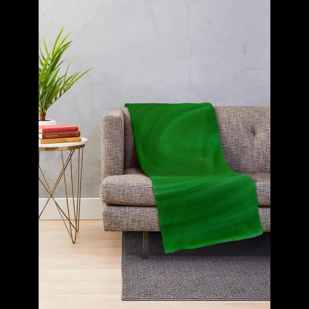 

Мягкий и уютный плед Sea Blue с зелеными вихревыми узорами, создающий иллюзию, для дивана или кровати, домашний текстиль, декор