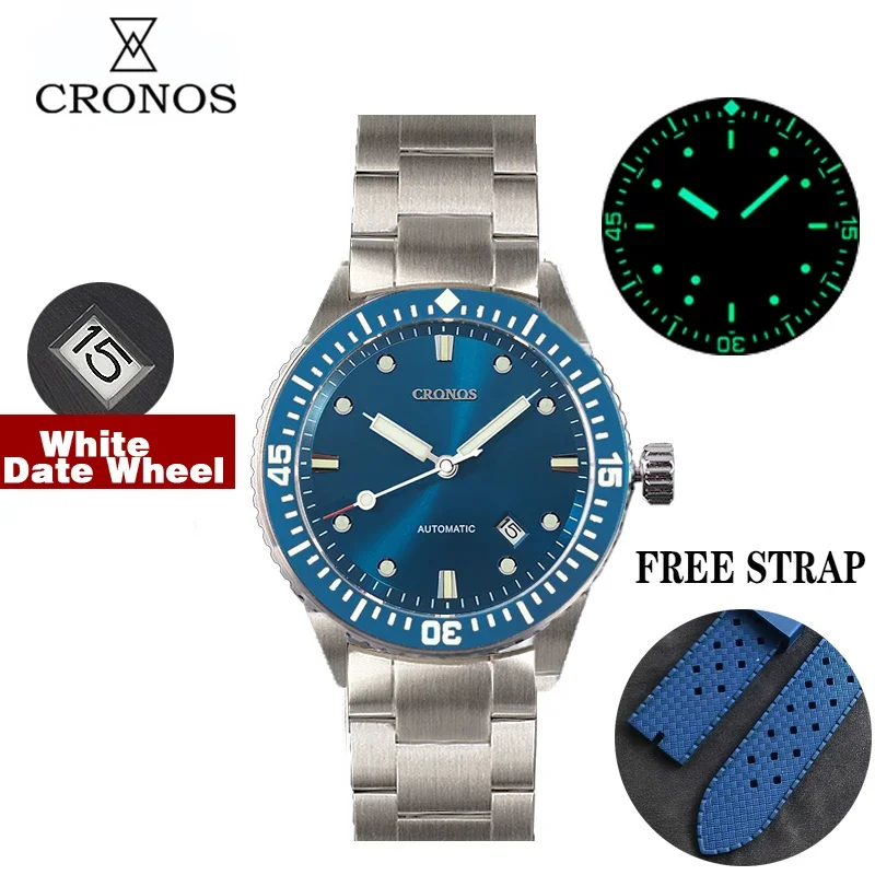 

Cronos 41mm Men Diver Watch NH35 Automatic Movement Fifty Fathoms Sunray Dial Watches Waterproof 200M Luminou Ceramic Wristwatch