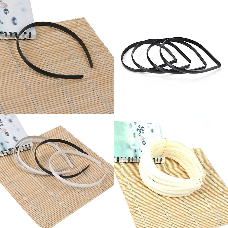 10Pcs/Set Plastic Hair Band No Teeth Children Hair Accessory DIY Craft 2 Colors.