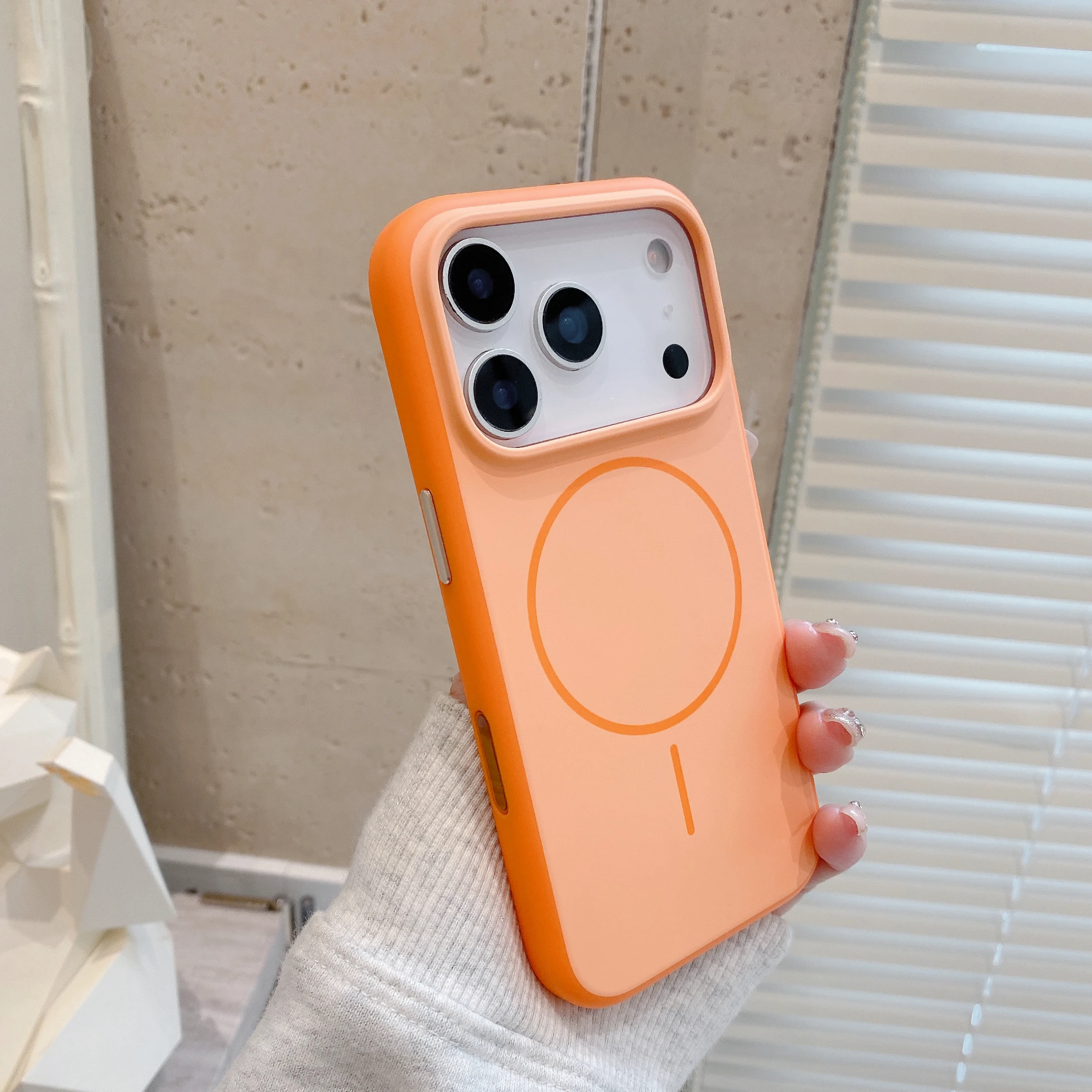 

With AI Camera Capature Shutter Button Two-Tone Phone Case For iPhone 17 Pro Max 16 Liquid Silicone Cover Magnetic For Magsafe