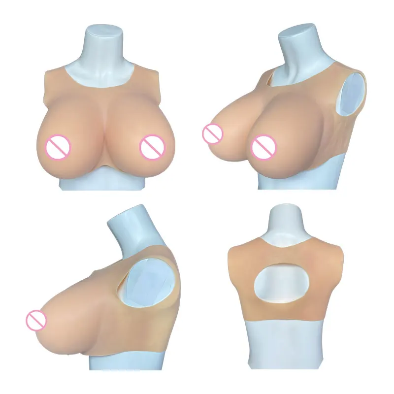 Huge Plump Silicone Breast Forms with Realistic Nipple Areola for Transgender Crossdressing Soft Shake Enhance Chest Fake Boobs