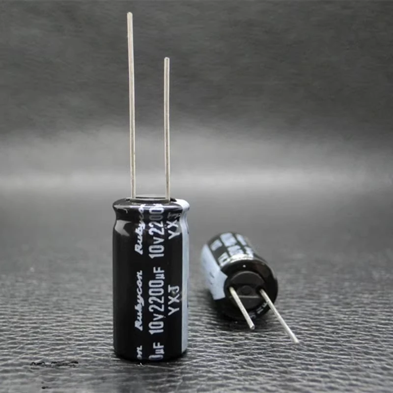 2pcs 2200uf10v Rubycon YXJ 10v2200uF Through Hole  fixed capacitor 10*20mm Aluminum Electrolytic Capacitor