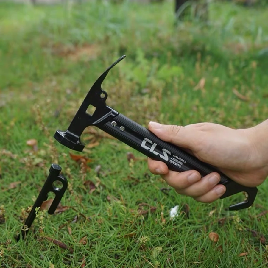 1Pc Mini Tent Hammer, Stainless Steel Aluminum Alloy Handle, Camping Sky Nailing Hammer, Small Hammer Bone Nail Hammer