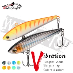 WALK Fish 1PCS Winter Bass VIB Fishing Lures Mini Slight 75mm 15g Sinking Vibration Hard Ice Baits Pike Wobblers Pesca