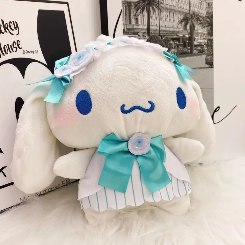 25cm New Anime Cartoon Sanrio Lolita Bow Knot Cinnamoroll Plush Toy Cute Kawaii Animals Stuffed Plushie Doll Kids Birthday Gift