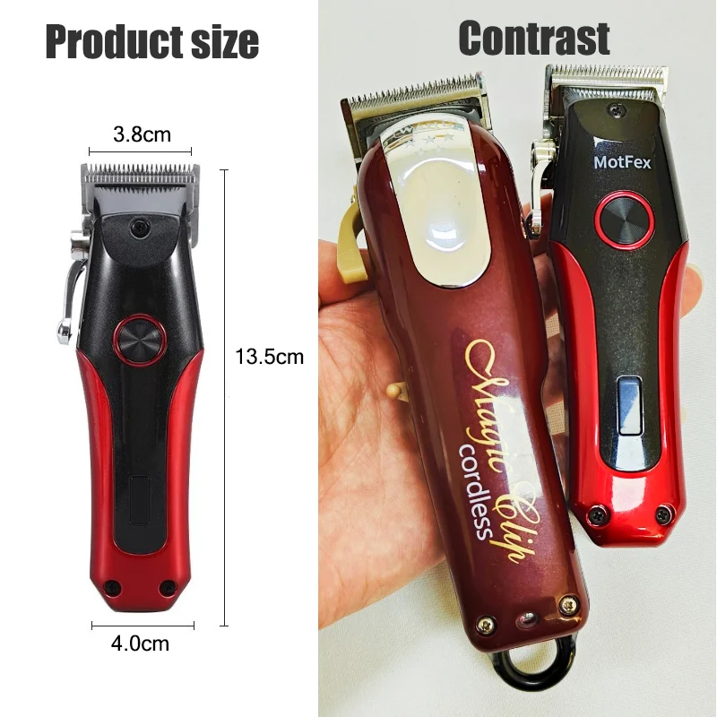 MotFex Black Knight Series Professional Oil Head Gradient Electric Hair Clipper Mini Body LED Power Reminder Salon Hair Trimmer