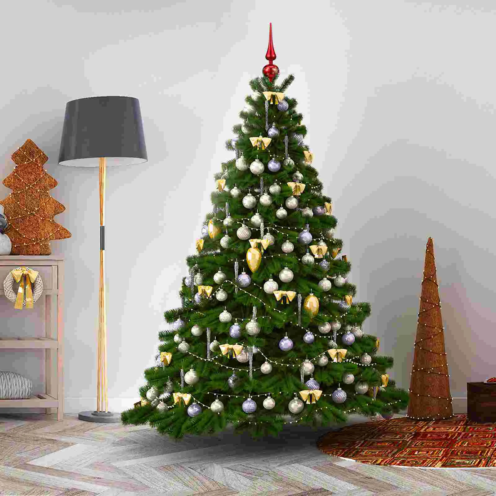 3 uds decoraciones calabaza árbol estrella superior Navidad oro adornos de Natividad Toppers