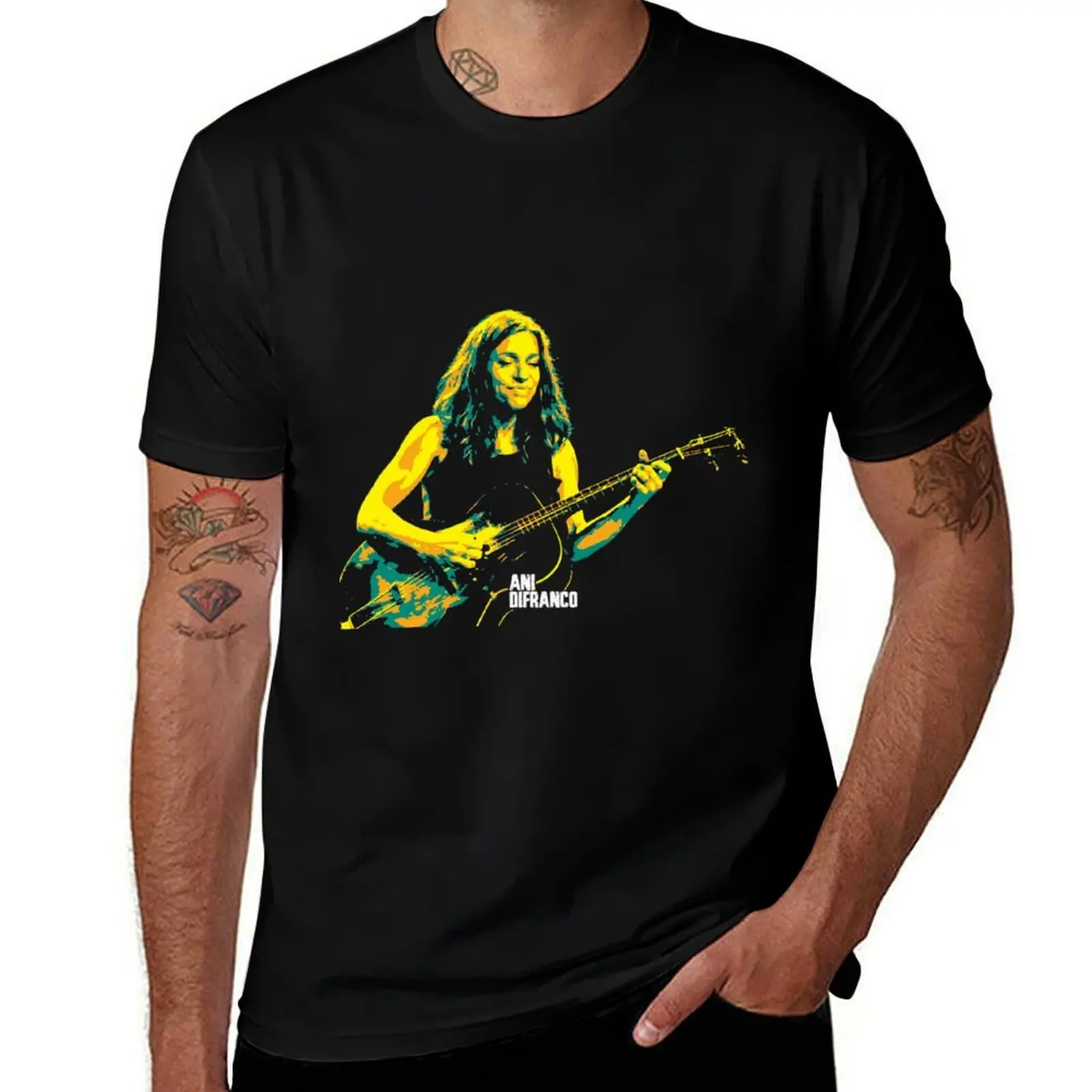 Ani DiFranco. Angela Maria. American singer-songwriter v2 Classic . T-Shirt Basic Solid Color Casual Tee Shirt T-Shirt