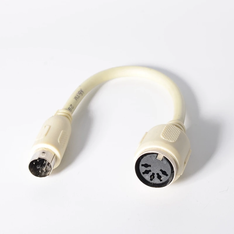 6 بوصة في Mini DIN6 PS/2 ذكر إلى DIN5 at أنثى لوحة المفاتيح محول محول كابل الحبل MDIN6 6 دبوس إلى DIN5 5 دبوس م/F للكمبيوتر لينكس