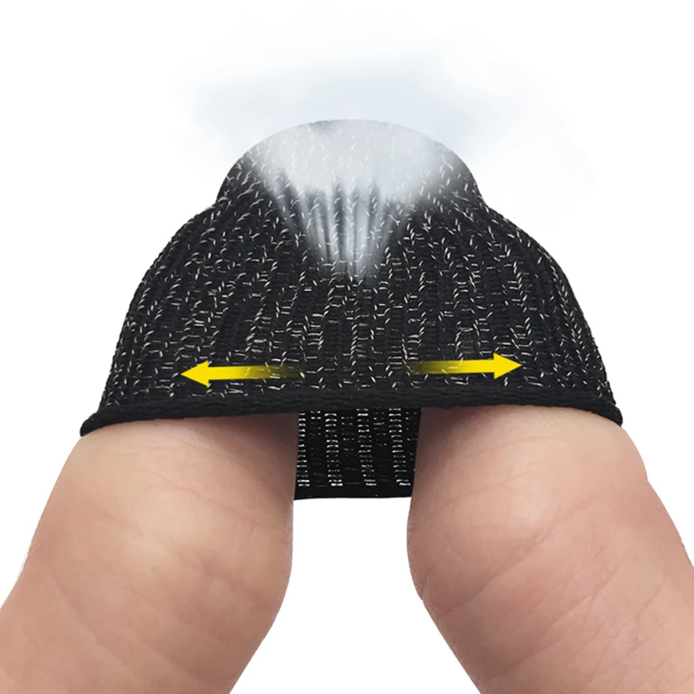 

10Pcs Sweat-Resistant Finger Covers Elastic Wear-Resistant Nylon Finger Sleeves for Accessories Black