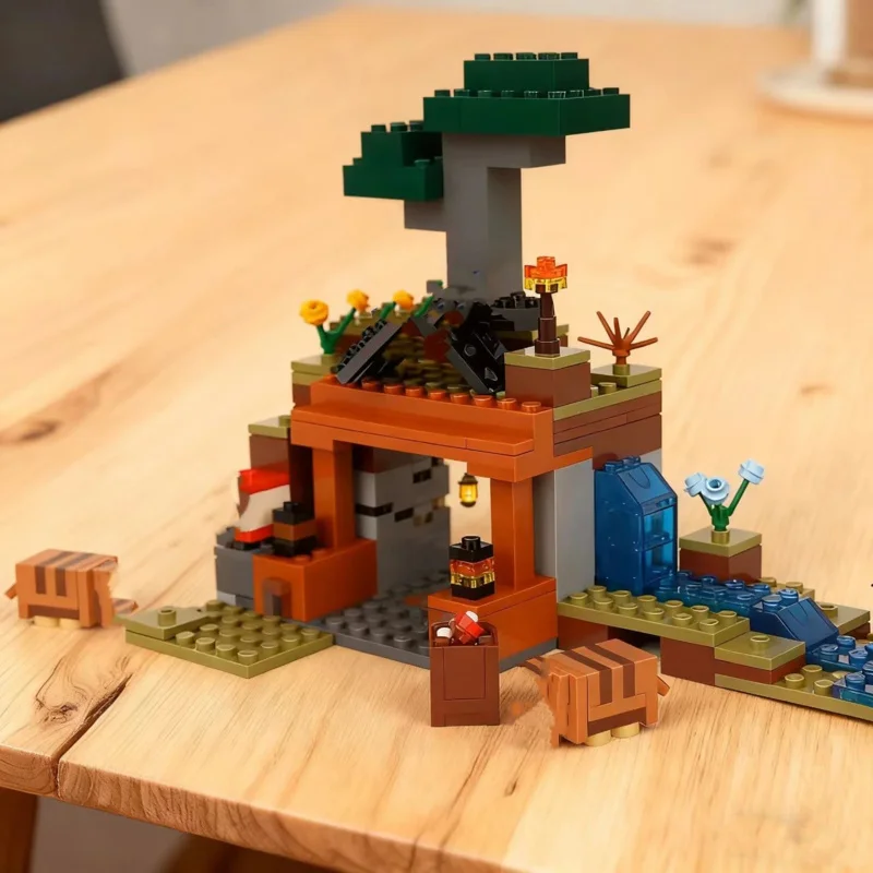 Conjuntos compatíveis meu mini mundo série de jogos blocos de construção a armadura mina expedição crianças montagem brinquedos gift21269