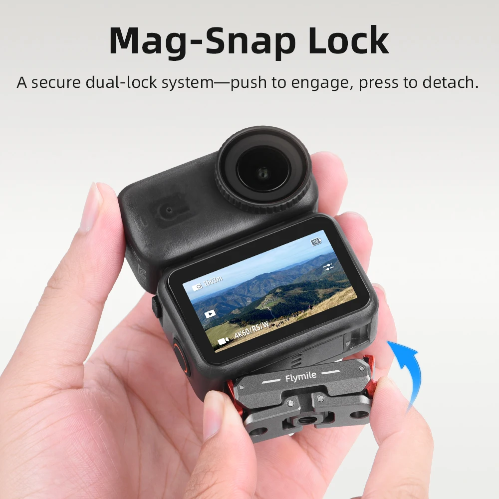 Магнитное быстросъемное крепление из алюминиевого сплава Flymile для DJI Osmo Nano/Action 6, основание адаптера, удлинительный кронштейн, наноаксессуары