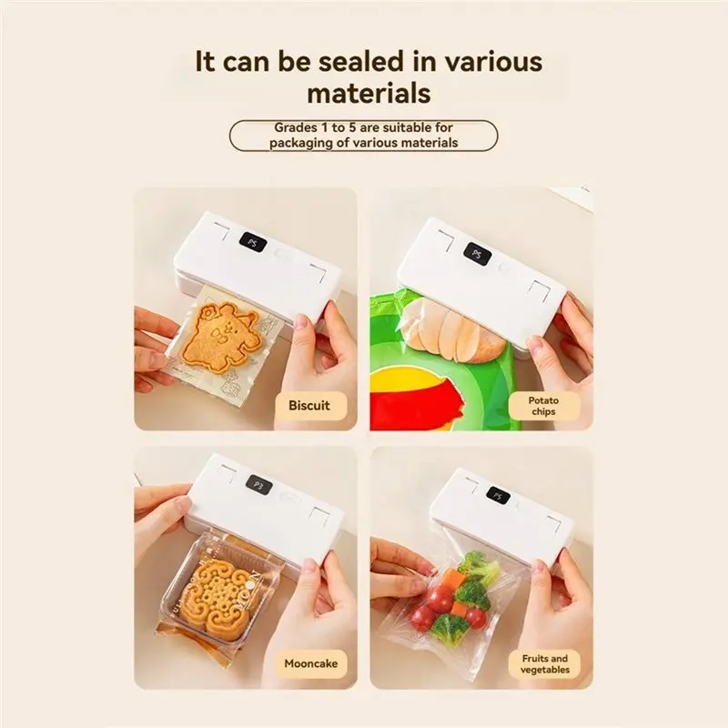 ABZL Magnetic Fridge Decals For Chips Snacks Candies Bags Bag Sealer Portable Heat Sealer 6 Adjustable Gears Food Storage