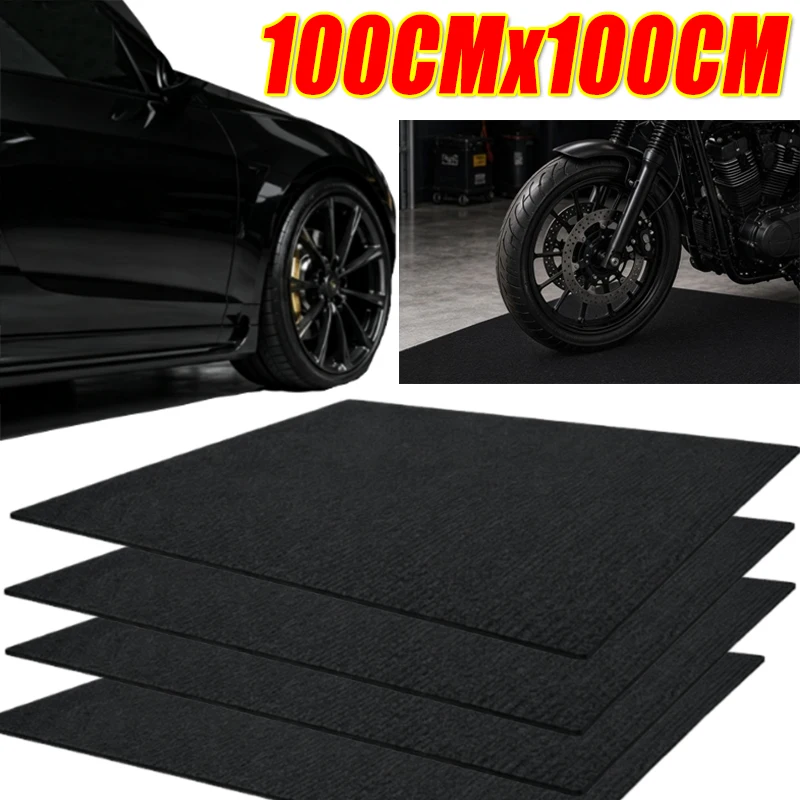 3mm Thick Anti-slip Backing Floor Protector Pad Black Non-woven Garage Oil Absorbent Mat Wear-resistant Waterproof Liquid Mat