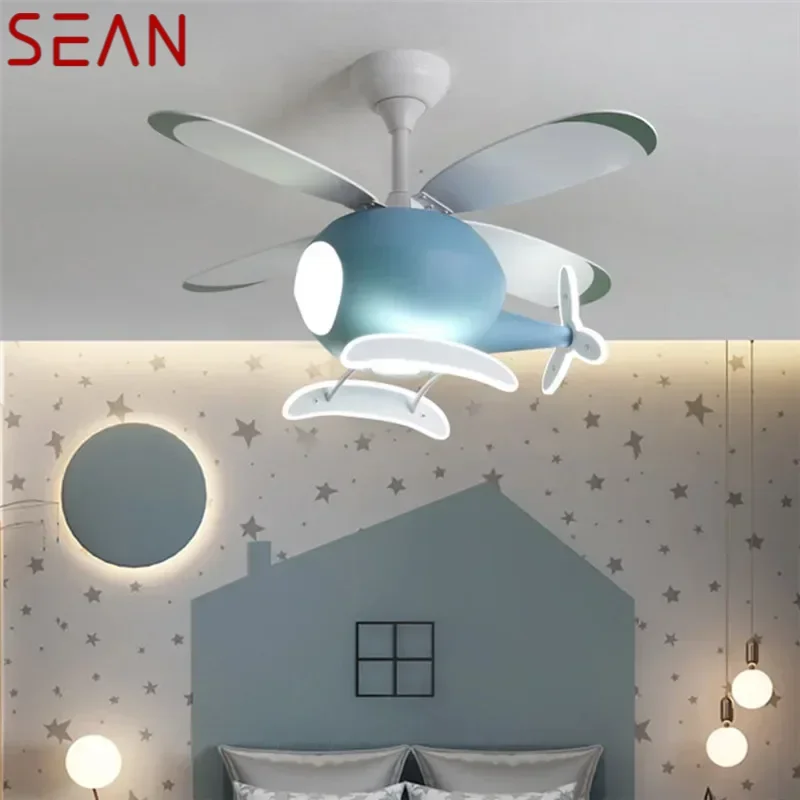 SEAN Children's Ceiling Fan Light Nordic Fan Light Personalized Creative LED Restaurant Bedroom Study With Light Ceiling Fan