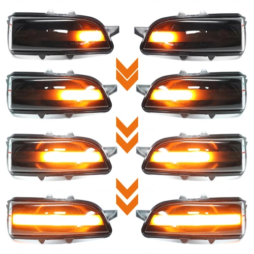 Imagen 2 del producto Para Volvo C30 C70 S40 S60 V40 V50 V70 08-2010 S80 luz LED de intermitente dinámica para coche indicador de espejo retrovisor lateral lámpara intermitente