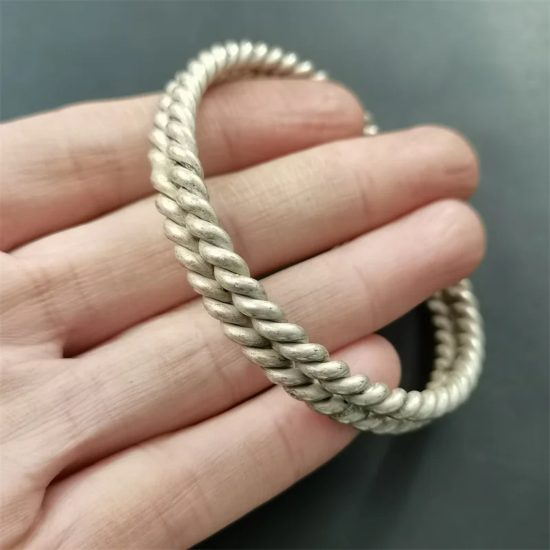 Maichuang/Tibetan Silver Inlaid A Pair Bracelet Fashion Bangles Personality Charm Jewelry Exquisite Workmanship Men Women Gift