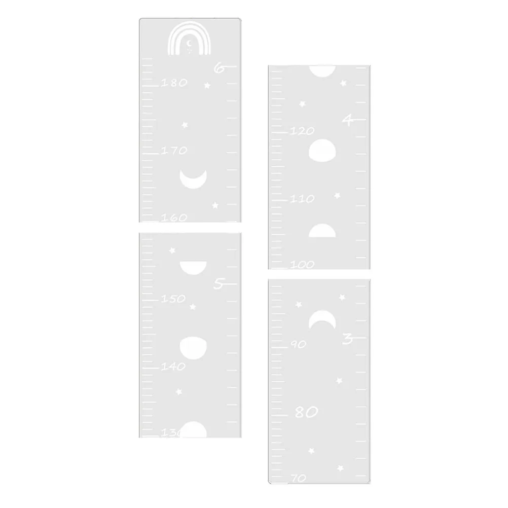 

1Set Mirror Growth Chart for Kids Height Wall Decal Smooth Surface Application Easy Install Nursery Kindergarten Room Decoration